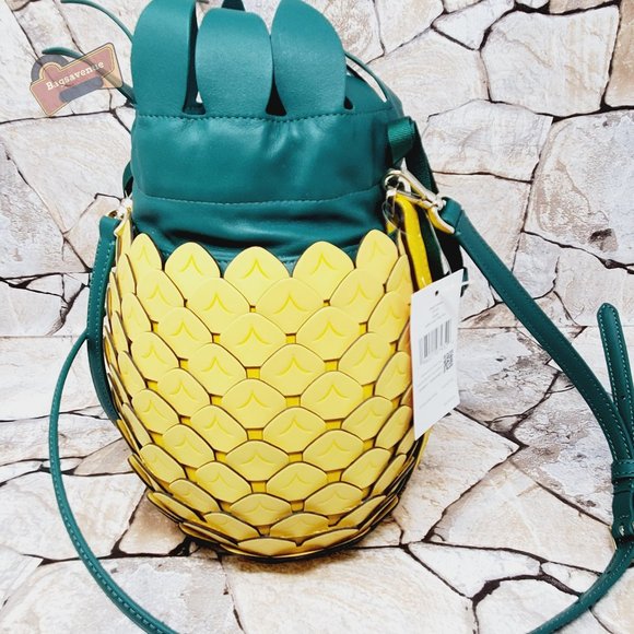 #bagsavenue fast ship yellow Pineapple Crossbody Drawstring Bucket kate spade - Picture 1 of 9
